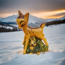 tirelire a casser bambi et panpan céramique Walt disney production 1963