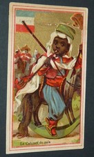 CHROMO 1890-1905 CHAUSSURES TOUR JEAN SANS PEUR PARIS ARMEE SPAHIS CALUMET PAIX