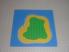 LEGO Baseplate 16 x 16 with Island and Water Pattern Réf 3867p01 Set 6260/6265