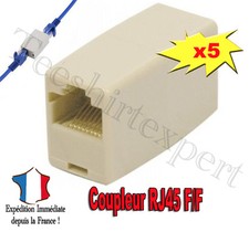 Lot de 5x Adaptateur Coupleur rallonge RJ45 -5x RJ45 Ethernet adapter coupler ff