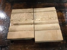 Architectural Salvage Cut Carved Leaf Door Plinth Block Pediment Farmhouse Decor