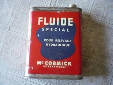 Ancien Bidon  huile -  IH  - MAC CORMICK - FLUIDE SPECIAL  relevage hydraulique 