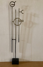 Sculpture Coq stylisé en métal fer soudé années 60 XX