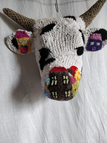 Papier mâché tête vache - tête,