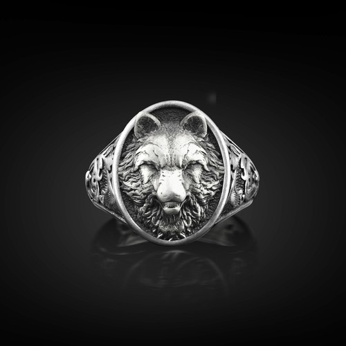 Bague chevalière homme fenrir - chevalière,