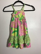 NWOT Lilly Pulitzer Target Girls Smocked Flamingo Dress Ruffle Hem Sz 18M