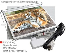 Moniteur D'Affichage Industriel 12V 38Cm 15" Ouvert 1024x768 4:3 DVI-I 12V