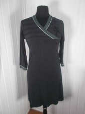 Robe Sancy COP COPINE T1 36/38 Manches 3/4noir lyocell/coton stretch cache coeur