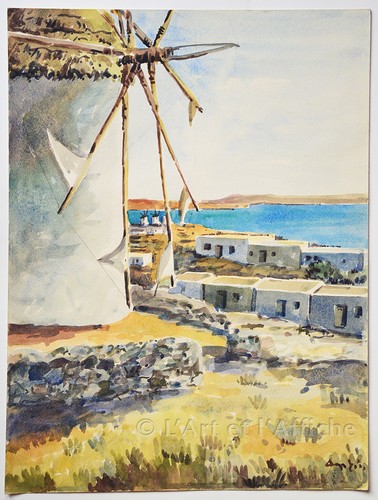 Moulin vent grèce - moulin, a