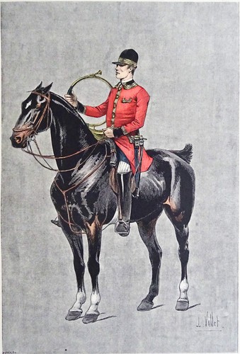 Chasse courre un - courre, piqueux