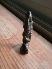 RARE ANCIENNE STATUE BRONZE CHEF ANCÊTRE DOGON à genoux Mali