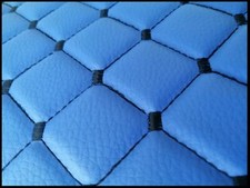 Tapis sur Mesure Faux Cuir de Haute Qualite Bleu Accent Fil Noir pour Camion