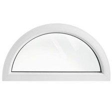 Fenêtre demi cercle fixe PVC blanc demi lune 60 x 30 cm