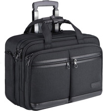 Rolling Laptop Bag Premium Rolling Briefcase Fits up to 17.3 Inch Laptop Overnig