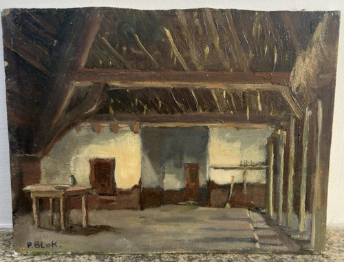 Huile sur panneau signée - ,