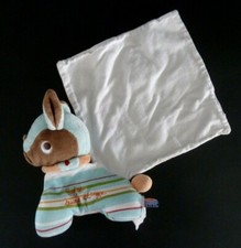 *. DOUDOU SUCRE D'ORGE CAJOU FAON BICHE CHIEN BLEU VERT RAYE MOUCHOIR BLANC TBE