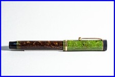 Jade Malachite Parker Duofold Senior Lucky Curve Stylo à Plume Avec Eef 14K