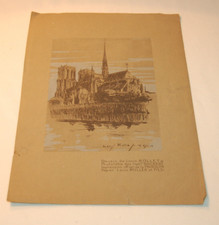 Dessin de Louis Rollet photolithographie signée 19/5/14 , Notre Dame