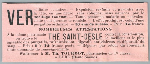 1907 thourdot pharmacien - 1907, à