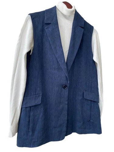 Max mara navy linen - s,