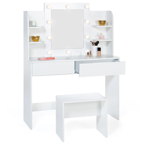 Coiffeuse zelia blanche table - coiffeuse,