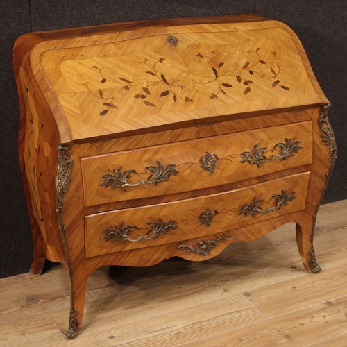 Bureau pente bois incrusté - pente,