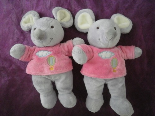 Lot doudou souris gris - lot,