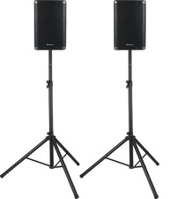 Pack Sonorisation 2 Enceintes PA Active Bluetooth Bi-Amp DSP 10'' Set Pied 800W