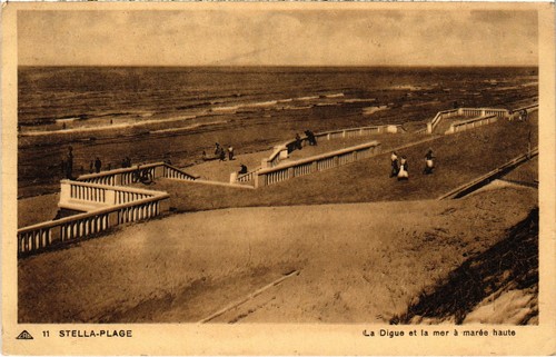 Cpa stella plage digue - stella-plage,