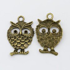 Owl Pendant Antiqued Bronze
