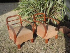 ? PAIRE FAUTEUIL ART DECO MODERNISTE 1930 ARMCHAIRS ART DECO COCKTAIL 2 CHAIRS