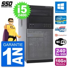 PC Tour Dell OptiPlex 790 MT Intel i5-2400 RAM 16Go SSD 240Go Windows 10 Wifi