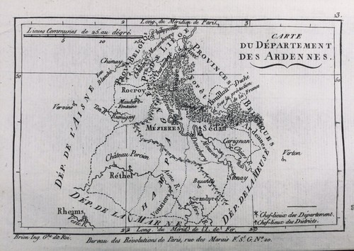 Carte des ardennes - carte, 1791