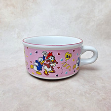 Grande Tasse vintage Donald et Daisy - décor cœur - rose - années 90