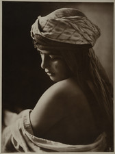 Lehnert et Landrock, Ayada, jeune femme au turban, Tunis  vintage print. Monogra