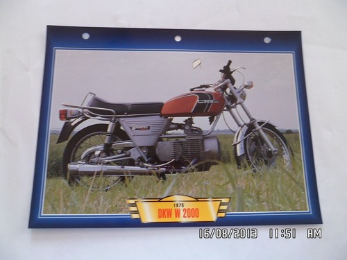 Carte fiche moto 1975 dkw - dkw, w