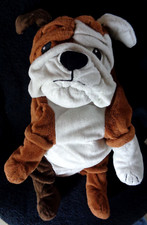 PL/ DOUDOU PELUCHE  IKEA  KLAPPAR GOSIG CHIEN BULLDOG MARRON BLANC  50 CM  TTBE
