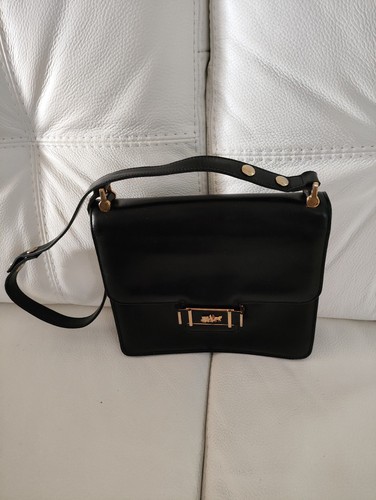 Sac main cuir noir boucle - a,
