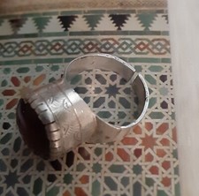 Ancienne bague  en Argent et Cornaline  -  Bijoux Ethnique  - Touareg -