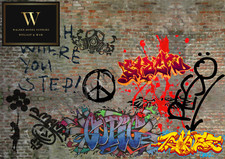 1:24 Echelle (3xA4) Garage Graffiti Mural - Retirer Et Appliquer Décalque /