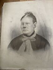 Peinture Au Charbon Antique D'Une Femme Dans Le Style Victorien En Craie