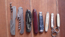 Lot 9 couteaux de poche anciens Pradel, Mikov, Issarinox + sécateur Laguiole.