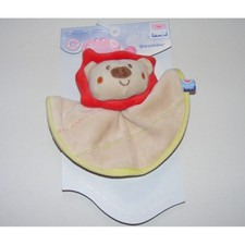 Doudou plat lion beige rouge Doumou SUCRE D'ORGE - 2793