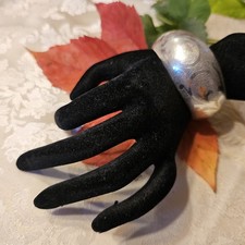 Bracelet Manchette Gravé Argent 925 Artisan Poinçon Crabe 21,3g