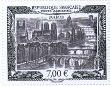2022 Timbre Poste aérienne PA 93 A Neuf** affiche Vue aérienne de Paris 1950