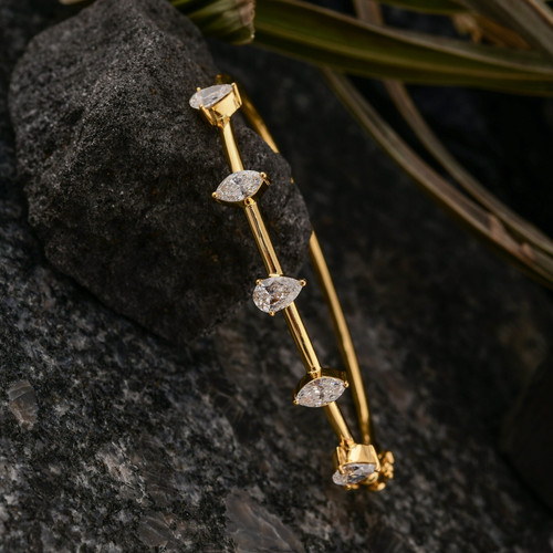 Bracelet jonc diamant poire - jonc,