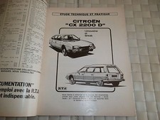 REVUE TECHNIQUE CITROEN CX 2200 D TOUS MODELES DIESEL LIMOUSINE ET BREAK