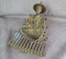 SCULPTURE en bronze. LE MUSICIEN. Afrique (Bénin ?).