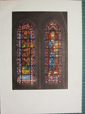 Français Cathédrale Taché Verre Fenêtre Imprimé Prophets Amos & Nahum Bourges