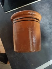 Ancien Pot a Graisse Terre Cuite . Marron  Liserets Noir